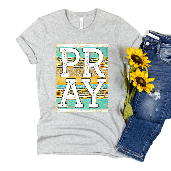 Pray Sunflower -  Screen Print Transfer
