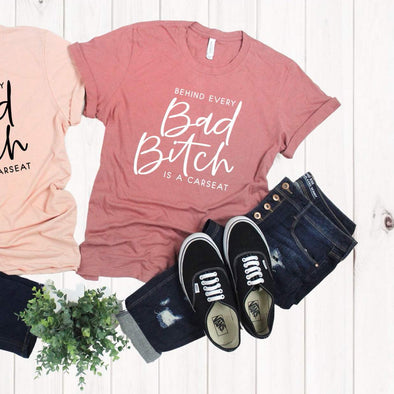 Behind Every Bad Bitch WHITE INK -  Screen Print Transfer