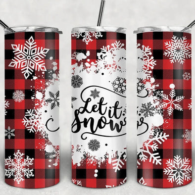 Let It Snow - 20 oz Skinny Tumbler Sublimation Transfers