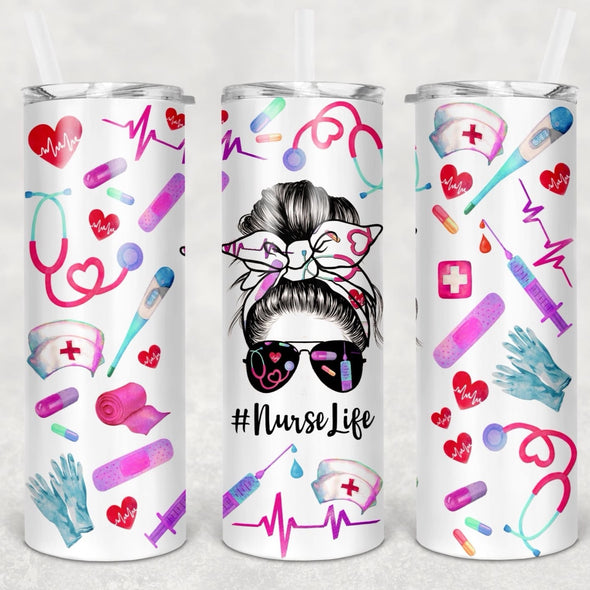 Nurse Life 20oz Stainless Steel Skinny Tumbler (COMPLETED ITEM)