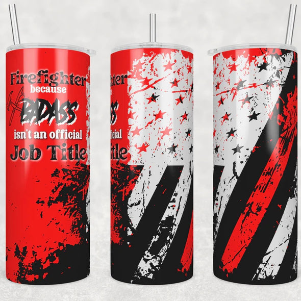 Firefighter - 20oz Stainless Steel Skinny Tumbler (COMPLETED ITEM)