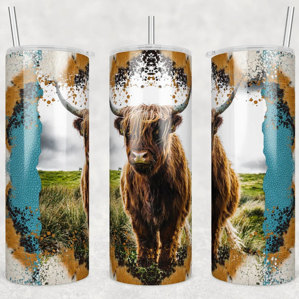 Highland Cow - 20oz Stainless Steel Skinny Tumbler (COMPLETED ITEM)
