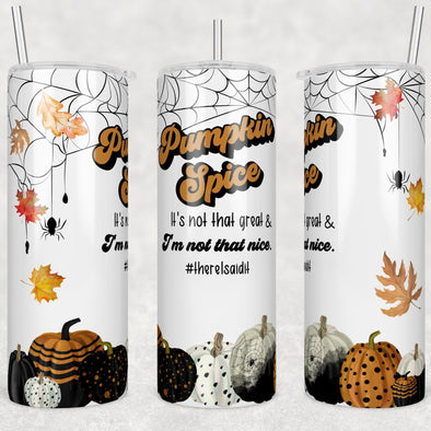 Pumpkin Spice - 20 oz Skinny Tumbler Sublimation Transfers