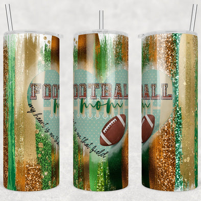 Football Mom Gold - 20 oz Skinny Tumbler Sublimation Transfers