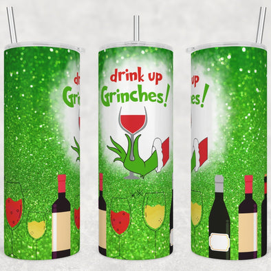 Drink Up - 20 oz Skinny Tumbler Sublimation Transfers