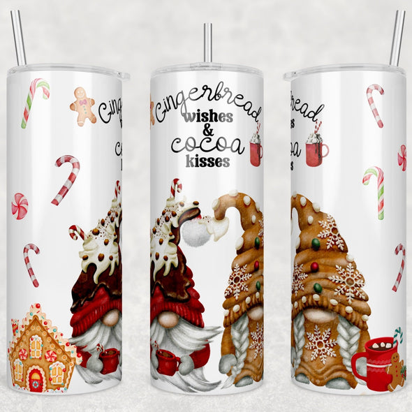 Gingerbread Wishes - 20 oz Skinny Tumbler Sublimation Transfers