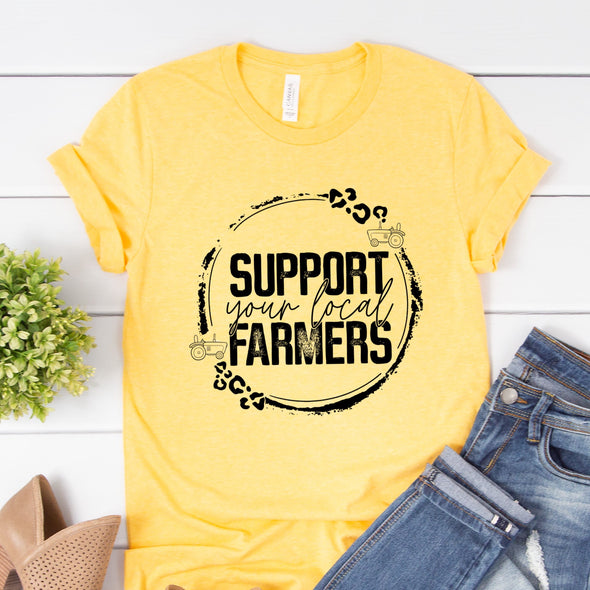BLACK INK Support Your Local Farmers -  Screen Print Transfer