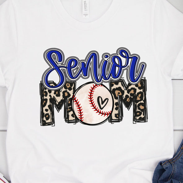 Senior Baseball Mom Blue  - DTF Transfer