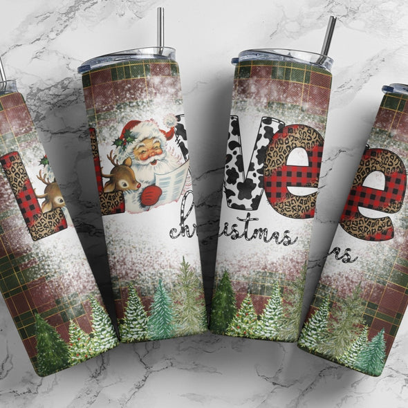 Love Christmas - 20 oz Skinny Tumbler Sublimation Transfers