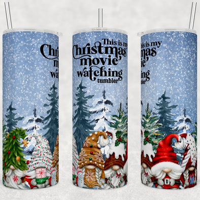 This Is My Christmas Movies Watching Tumbler - 20 oz Skinny Tumbler Sublimation Transfers