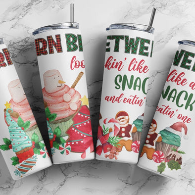 Torn Between Snack - 20 oz Skinny Tumbler Sublimation Transfers