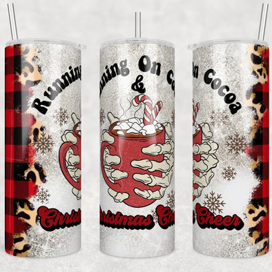 Running on Cocoa - 20 oz Skinny Tumbler Sublimation Transfers