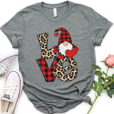 Love Valentine's Day Gnome -  Screen Print Transfer