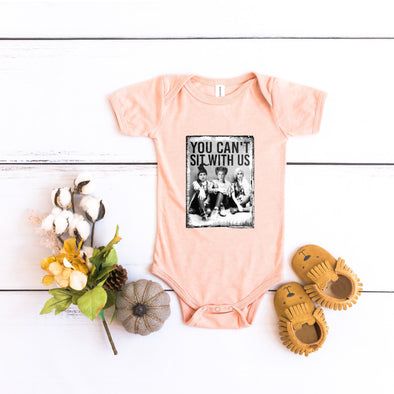 D22 Infant/Patch You Can't Sit With Us -  Screen Print Transfer - Shirt = Heather Peach