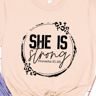BLACK INK She Is Strong -  Screen Print Transfer
