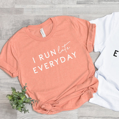 L19 Run Late Everyday WHITE INK  -  Screen Print Transfer