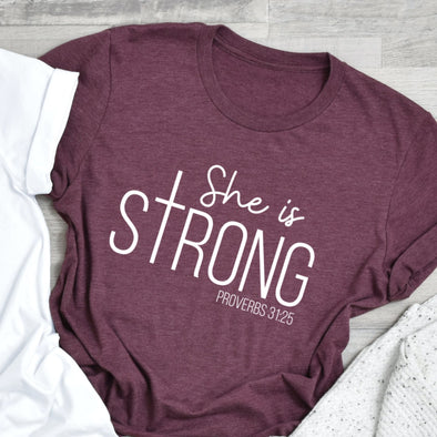 She Is Strong WHITE - Screen Print Transfer