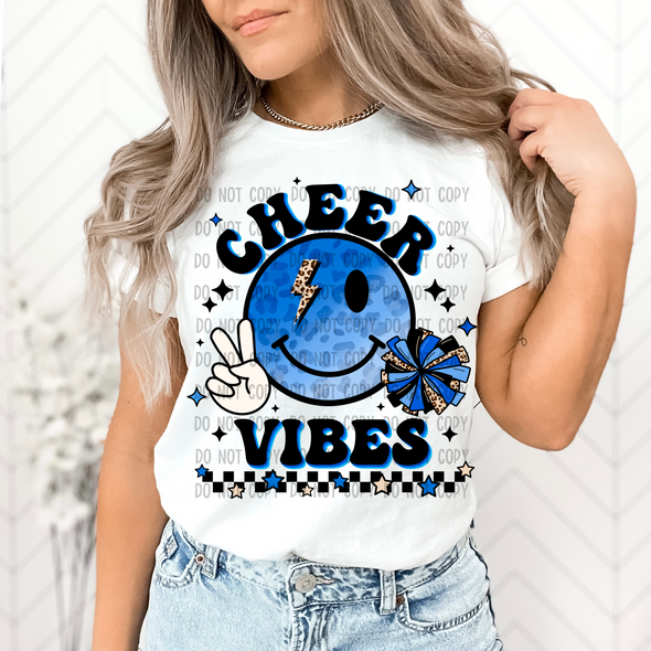 Cheer Vibes Blue  - DTF Transfer