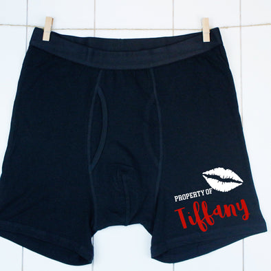 Property Of ((YOU WILL NEED TO ADD PERSONALIZATION)) Boxer WHITE INK -  Screen Print Transfer
