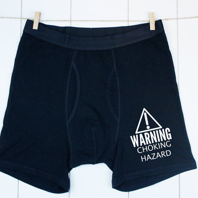 B17 Warning Choking Hazard Boxer WHITE INK -  Screen Print Transfer