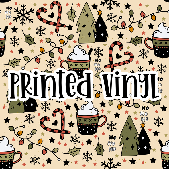 Christmas Neutral -  Printed Vinyl 12 x 12 Sheet