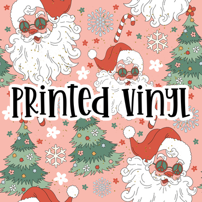 Retro Christmas -  Printed Vinyl 12 x 12 Sheet