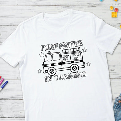 Firefighter Coloring -  Screen Print Transfer