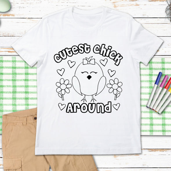 D47 Cutest Chick Around Color In -  Screen Print Transfer