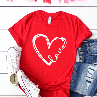 SALE Love Heart -  Screen Print Transfer