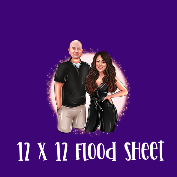 Purple Screen Print Flood Sheet