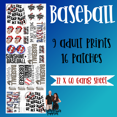 BASEBALL GANG SHEET - DTF Transfer