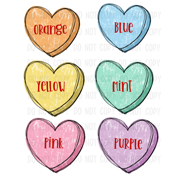 CUSTOM NAME 3.5 INCH HEARTS -  DTF
