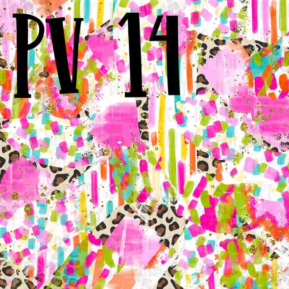 PV14 Colorful Leopard -  Printed Vinyl 12 x 12 Sheet