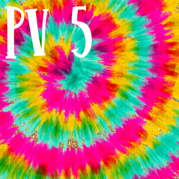 PV5 Colorful Tie Dye Glitter -  Printed  Vinyl 12 x 12 Sheet