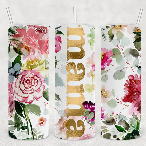 Watercolor Floral Mama - 20 oz Skinny Tumbler Sublimation Transfers