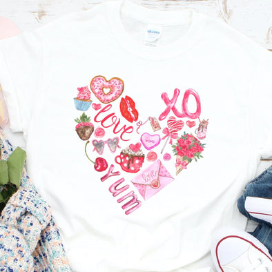 H7 ADULT XO Heart -  Screen Print Transfer