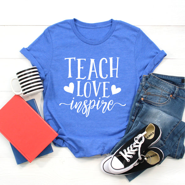J2 Teach Love Inspire White Ink -  Screen Print Transfer