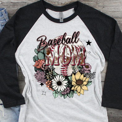 Baseball Flower Mom - DTF