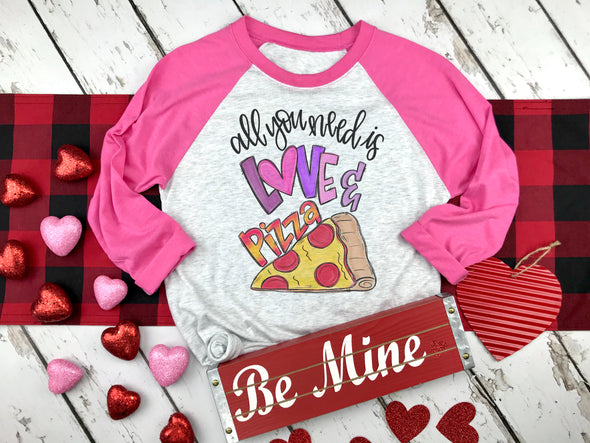 SALE All You Need Is Love and Pizza - Sublimation Transfer