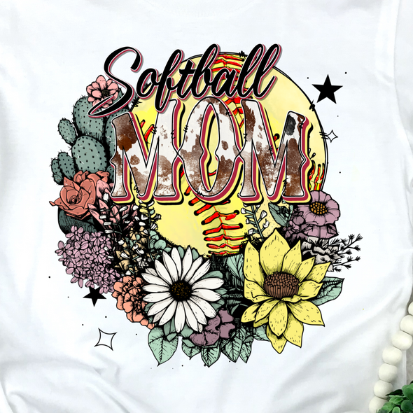 Western Flower Softball Mom Flower - DTF