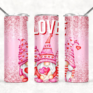 Pink Gnome - 20 oz Skinny Tumbler Sublimation Transfers