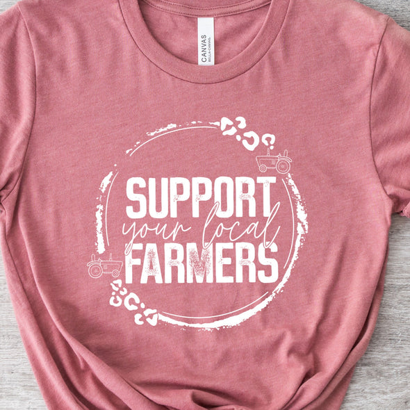 WHITE INK Support Your Local Farmers -  Screen Print Transfer