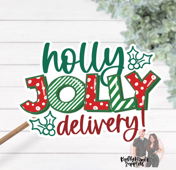 S132 Holly Jolly Delivery Packaging Stickers (25) - Stickers