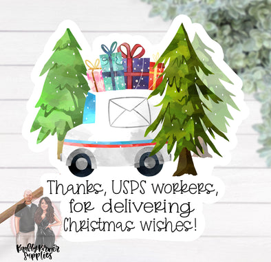 S136 Thanks USPS Christmas (25) - Stickers