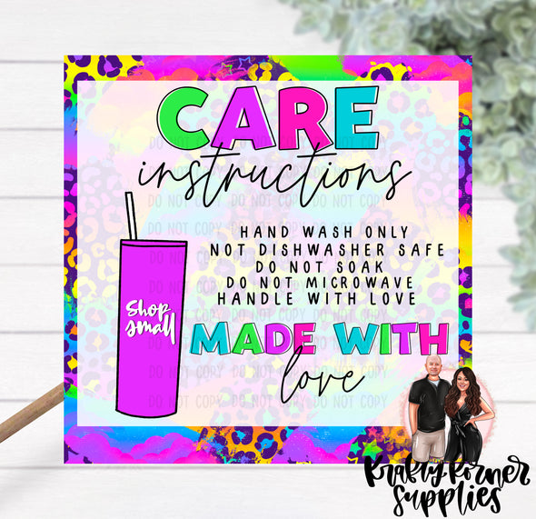 S8 Bright Leopard Tumbler (Sheet of 24) - Packaging Stickers