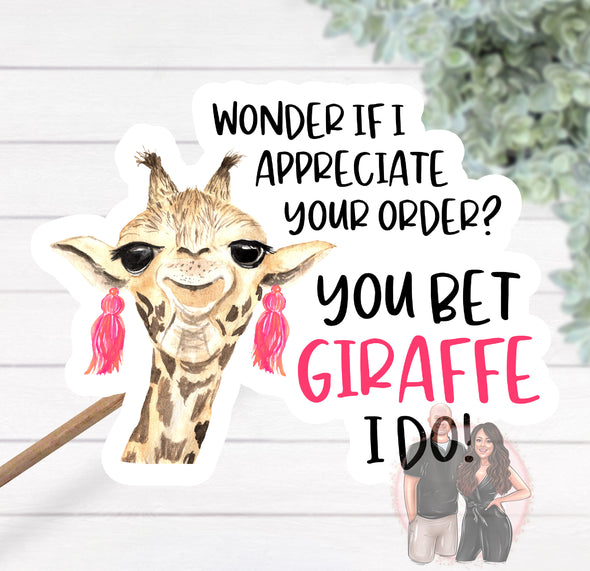 S93 You Bet Giraffe (25) - Stickers DISCONTINUE