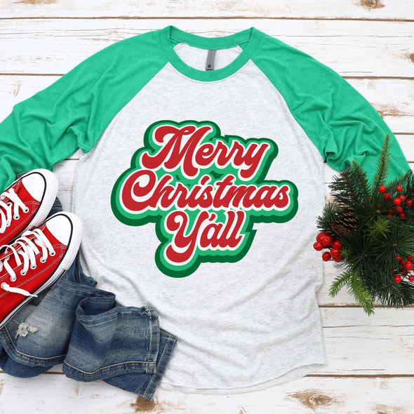 D25 ADULT Merry Christmas Y'all -  Screen Print Transfer