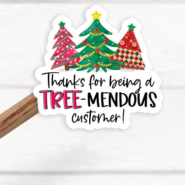 S14 Christmas Tree Pun (24) = Packaging Stickers