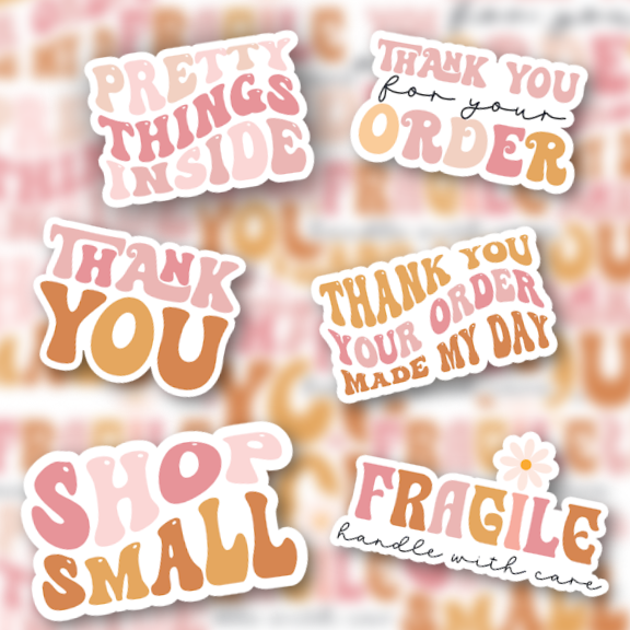 S7 Retro Small Business - Sheet of Packaging Stickers (24)