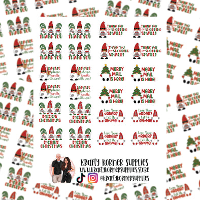 S119 Christmas Gnome Bundle Packaging Stickers (25) - Stickers